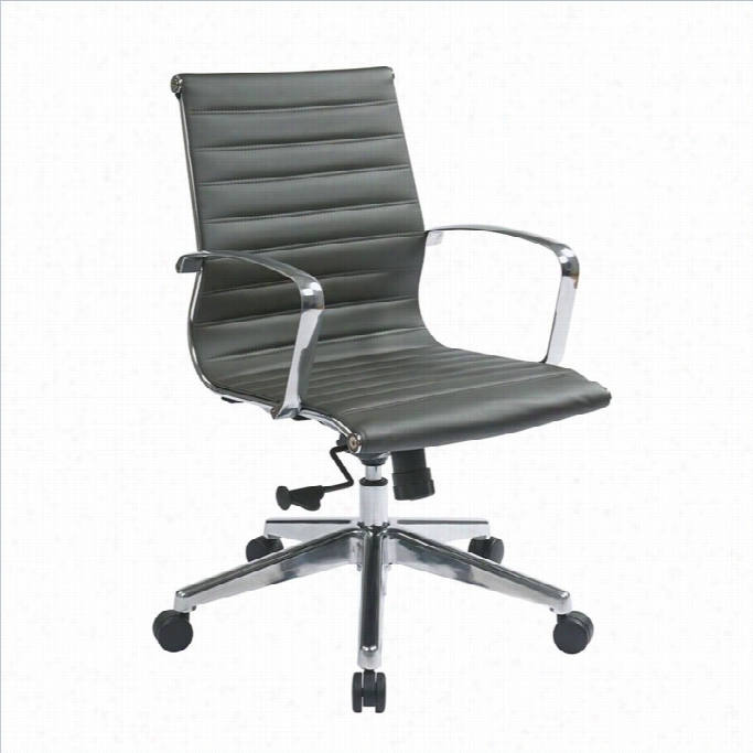 Office Star Mid Back Eco Leather Office Chair In Rey