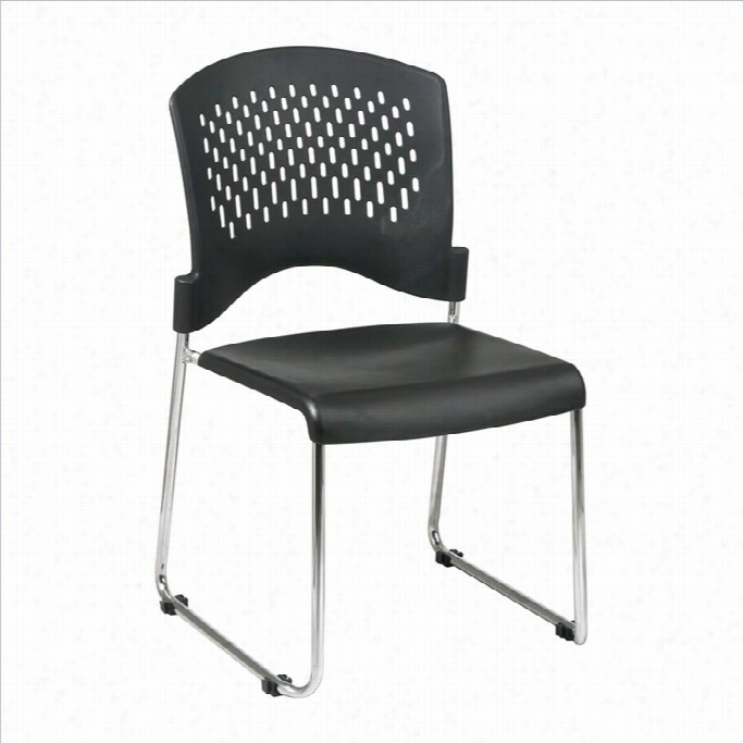 Officee Star Stc Series Set Of 4 Sled Found Stackstacking Chair In Black