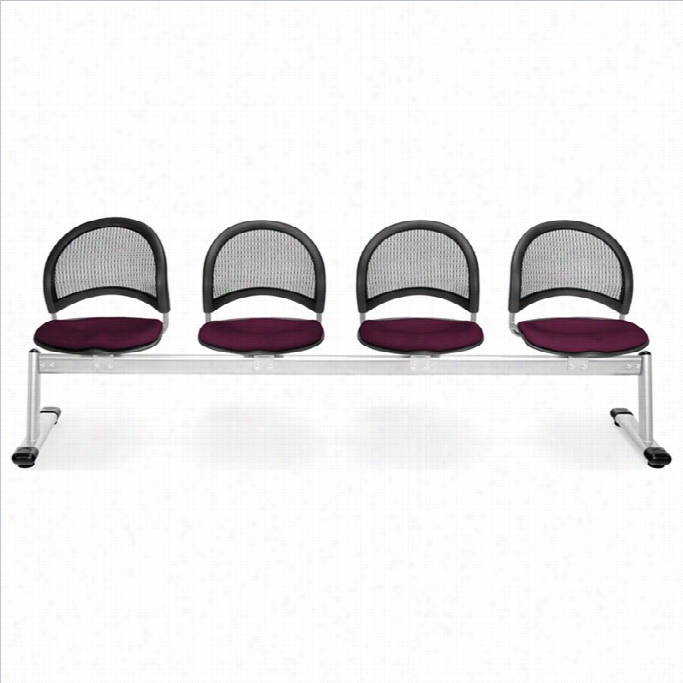 Ofm Moon 4 Beam Seating With Seats In Burgundy