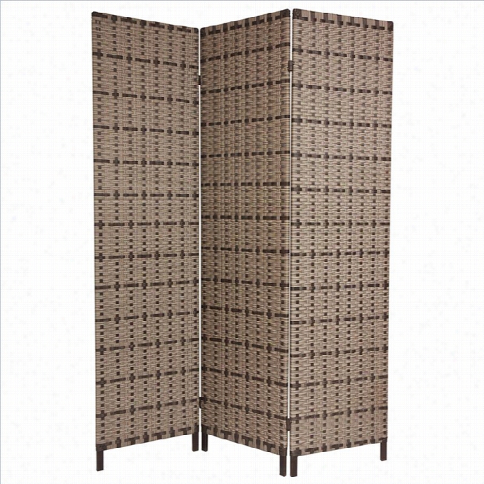 Oriental Furnniture 6 ' Tallt Rropical Outdoor Screen In Beige And Tan