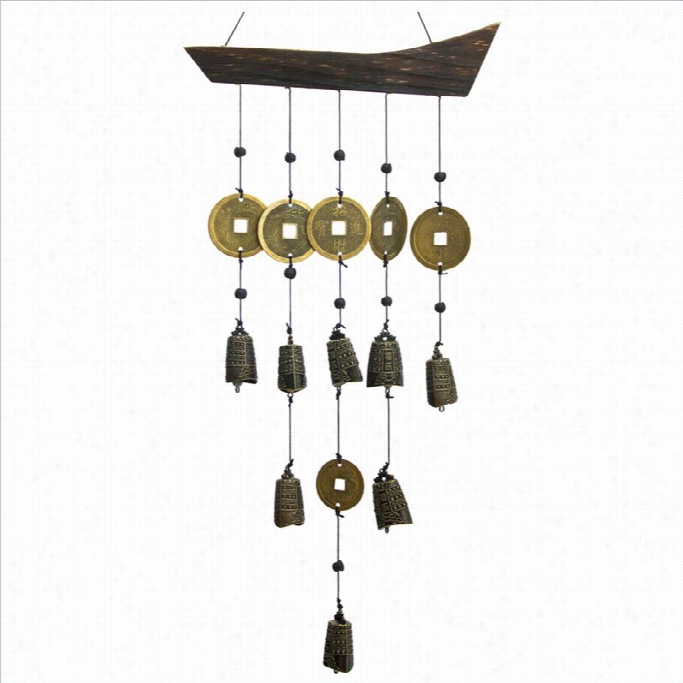 Oriental Furnniture Ti Betan Bell Wind Set Of ~d Bells In Multicloor