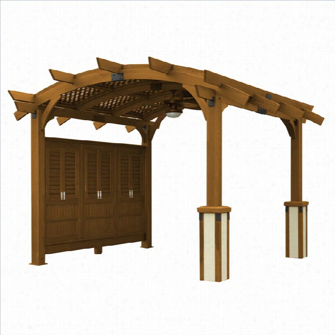 Outdoor Greatroom Party Sonoma 12' X 16' Arched Woodp Ergola In Redwood Stain