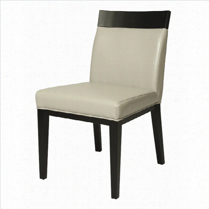 Pastel Furniture Elloise Dinint Chair In Bonded Light Gray Leaather