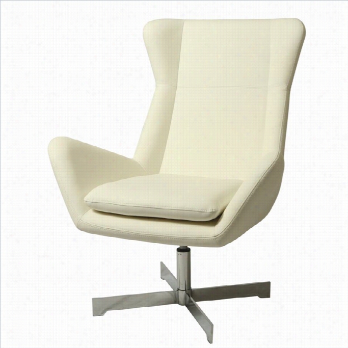 Pastel Fuurniture Seneca Faux Leatger Club Chair In Ivory