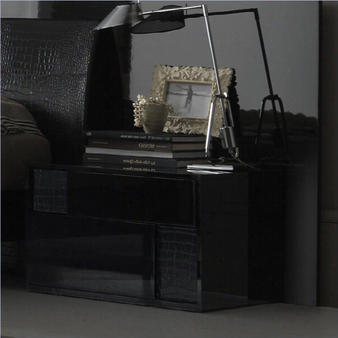 Rossetto Nightfly Right Night Stand In Black