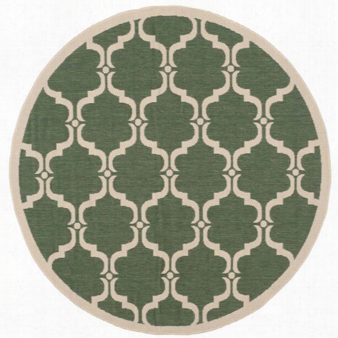 Safavieh Courtyard Ddark  New Indoor Outdoor Rug - Roubd 5'