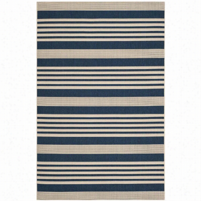 Safavieh Courtyrad Polypropyle Ne Medium Rectaangle Rug Cy6062-268-5 In Anvy And Beige