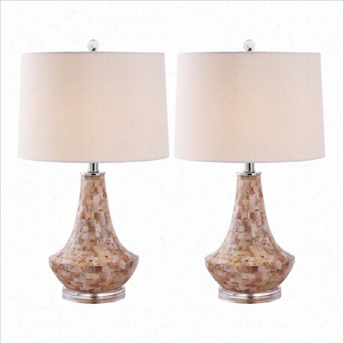 Safavieh Kobe Shell Table Lamp In Shell (put Of 2)