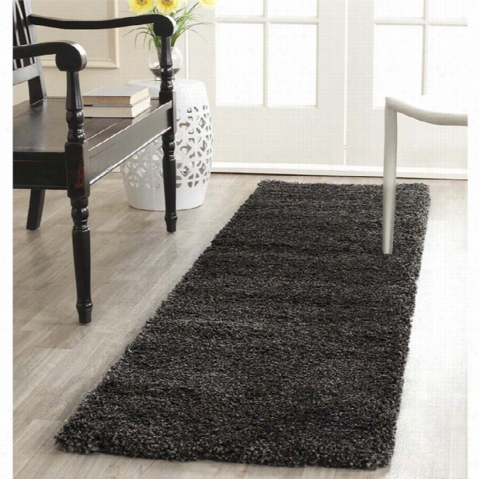 Safavieh Milan Shag Dark Grey Shag Rug - Ruhner 2' X 8'