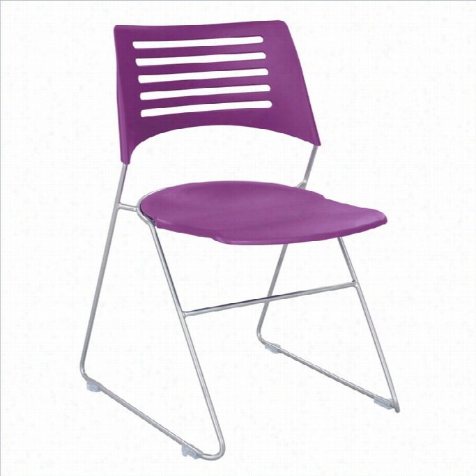 Safco Pique Guest Chair In Plum And Silver