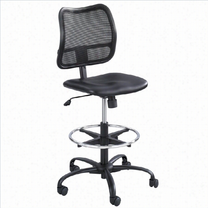 Safco Vue Extendd-height Vinyl Drafting Chair In Black