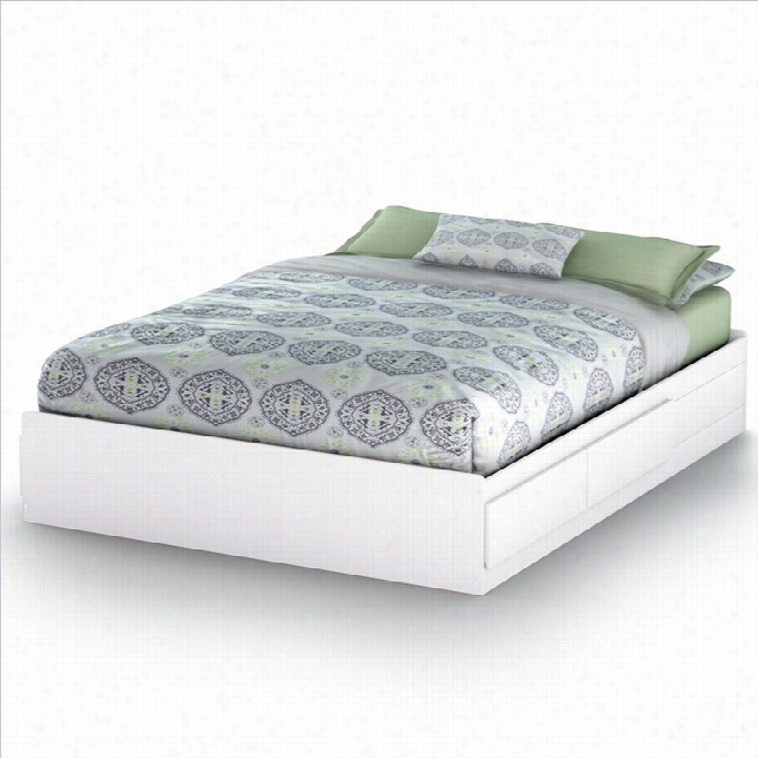 South Shor Efusion Queen Mates Bed (60') In Pure White