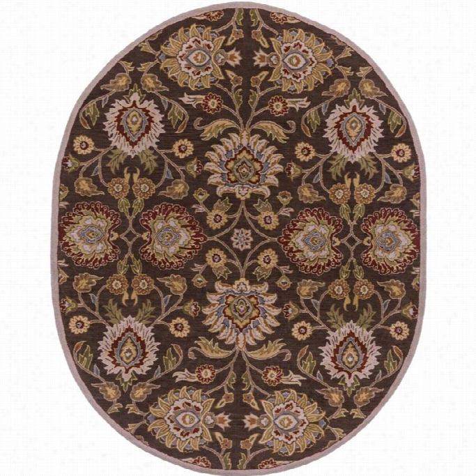 Surya Caesar 8' X 10' Oval Hand Tufted Wool Rug In Brown