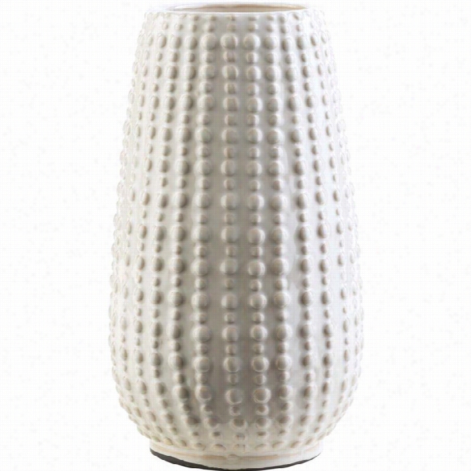 Surya Clearwater 3.74 X 9.25 Ceramic Vase In Glossy Ivory