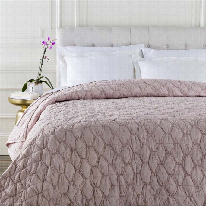 Surya Melissa Woven Cotton Doubled Quilt In Pink