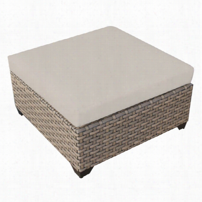 Tkc Monterey Atio Wicker Ottoman In Beige