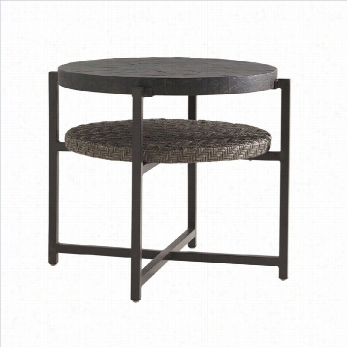 Tommy Bahama Homeb Lue Olive Round Weatherstone Top End Table