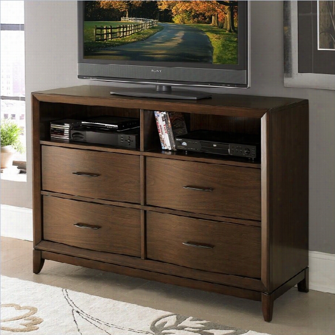 Trentt Home Kasler Tv Chset King Bed In Medium Walnut