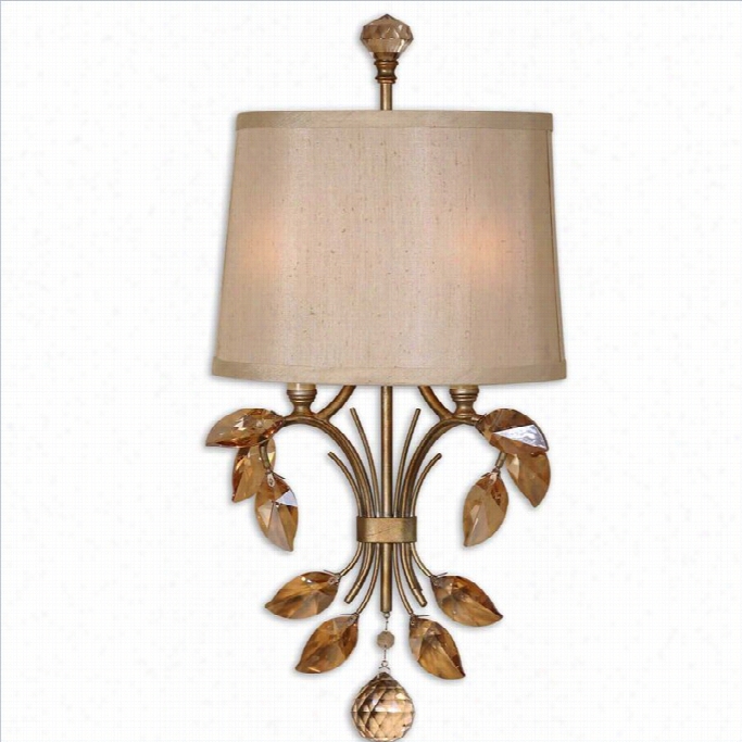 Uttermost Alenay  2 Light Metal Wall Sconce In Burnishe Dgold