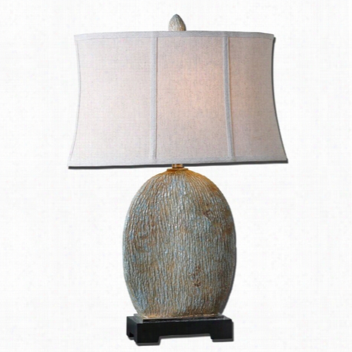 Uttermost Seveso Textured Ceramic Table Lamp In Light Bue Glaze