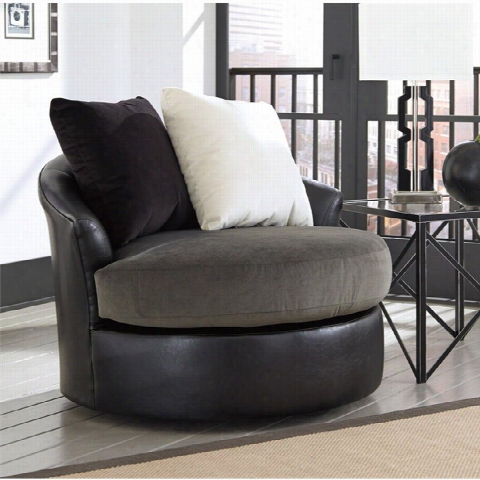 Ashley Armant Swive L Accent Chair In Ebony