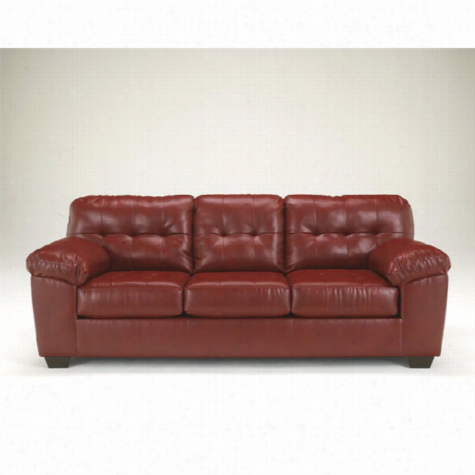 Ashley Furnniture Alliston Duarblend Leahter Sofa In Salsa