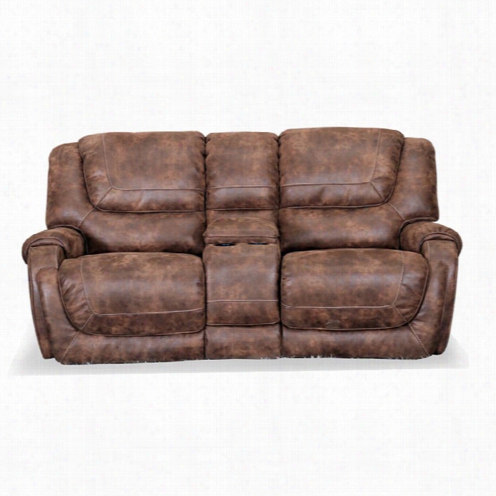 Barcalounger Vincent Ii Power Reclining Console Loveseat In Chestnut