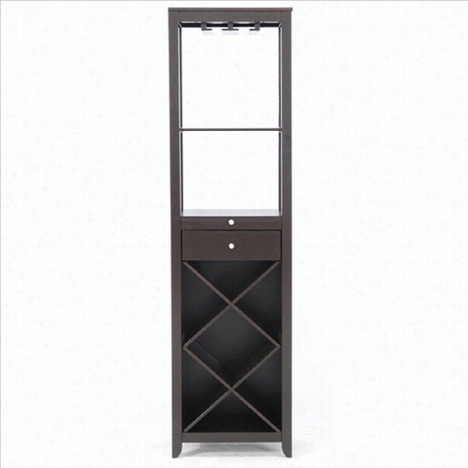 Baxton Studio Austin Wine Tower In Dark Brown