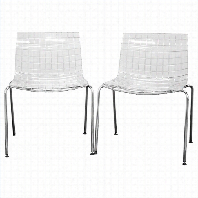 Baxton  Studio Obbligato Accent Chair In Clear (set Of 2)