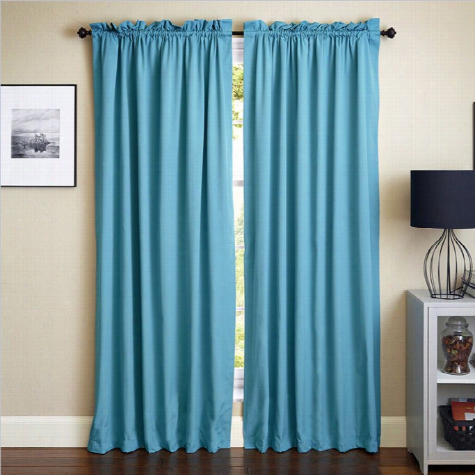 Blazing Needles 108 Inch Twill Curtain Panels In Aqua Blue (set Of 2)