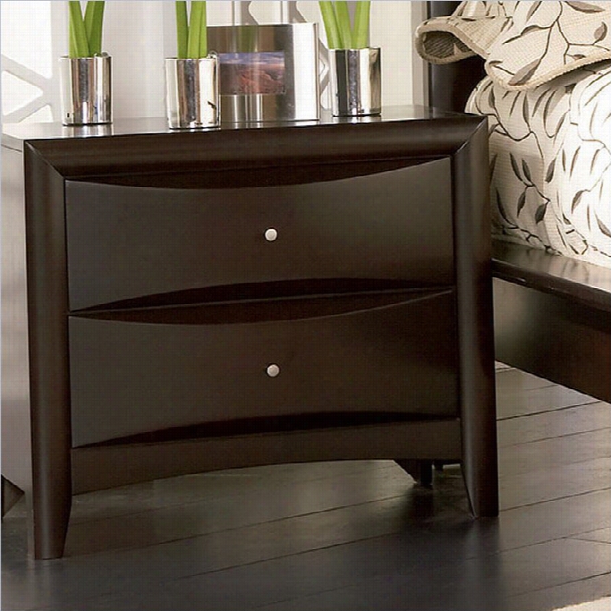 Coaster Phoenix Two Drawer Nightstand In Rich Capuccino Finiwh