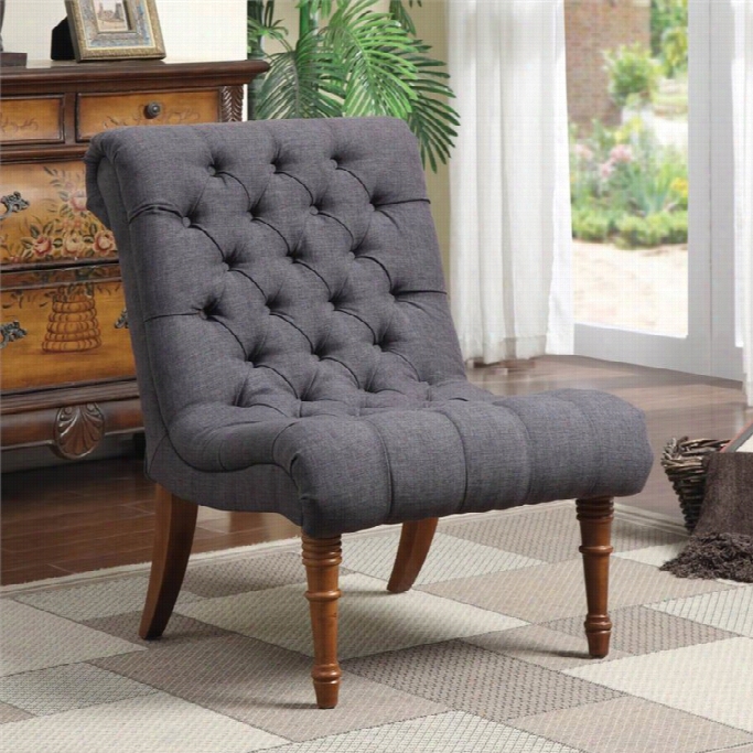 Coaster Tufted Accent Chair In Dark Gray