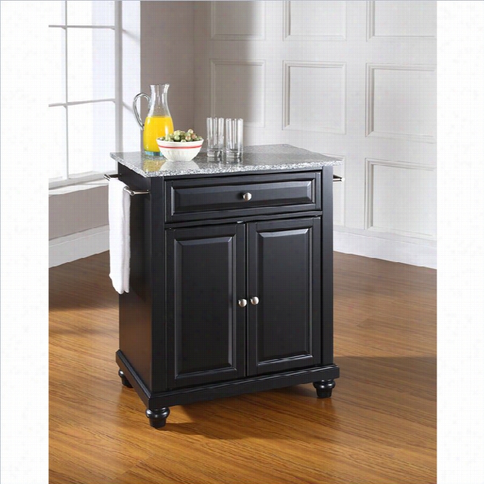 Crosley Furniture Cambridge Solid Granite Top Kitchen Island In Black