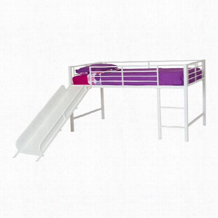 Dhpjunior Metal Twin Loft Slide Bed In White