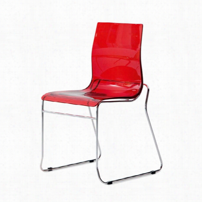 Domitalia Gel-t Stackable Dining Chair I N Transparnt Red