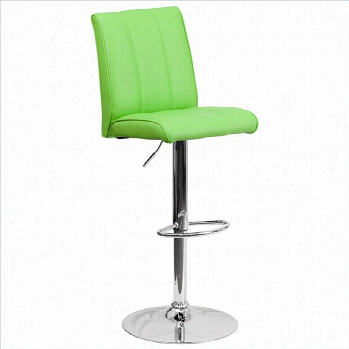 Flash Fruniture Adjustable Bar Stool In Green