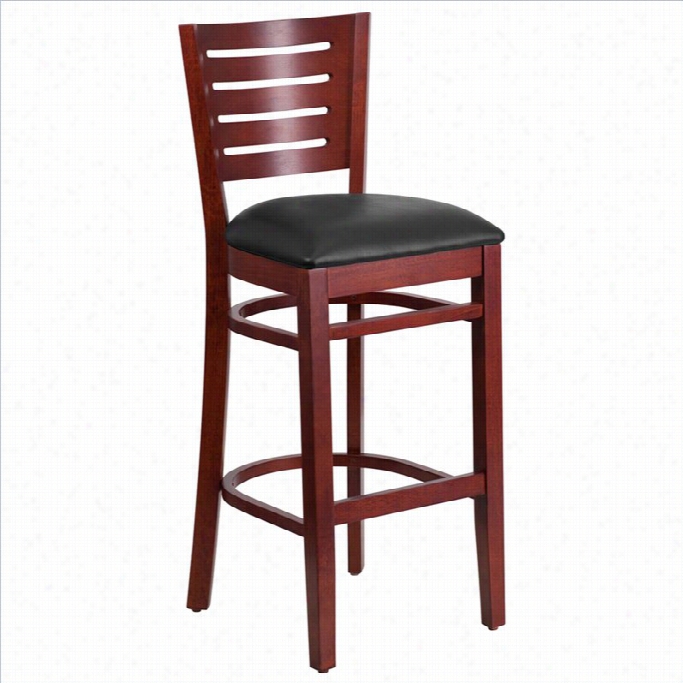 Flash Equipage Darby Series 43.5 Upholstered R Estaurant Bar Stool In Mahogany And Bladk