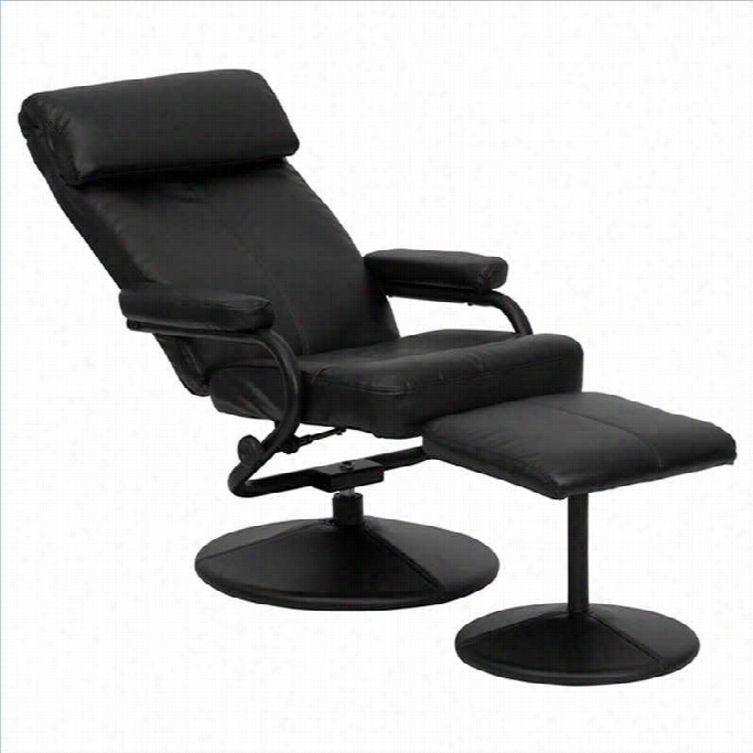 Flash Funiture Palimino Recliner And Ottoman In Black With Bas E