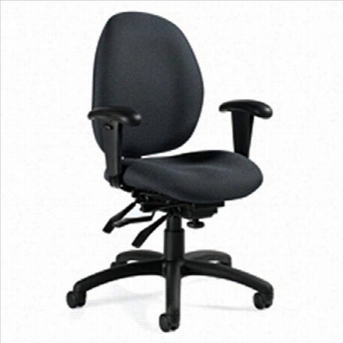 Global Malaga Low Back Multi Tilter Service Chair In Graphite