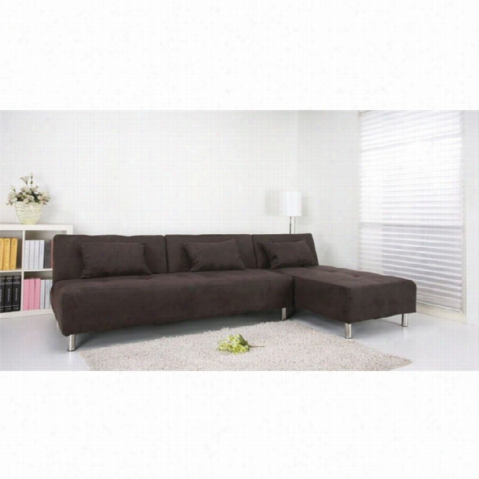 Good Spadrow Atlamta Fabric Convertible Sofa In Chocolate