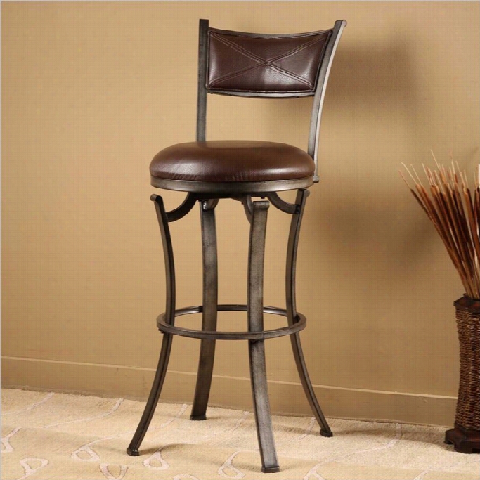 Hillsdale Drummond 26 Swivel Counter Stool  In Rubbed Pewte