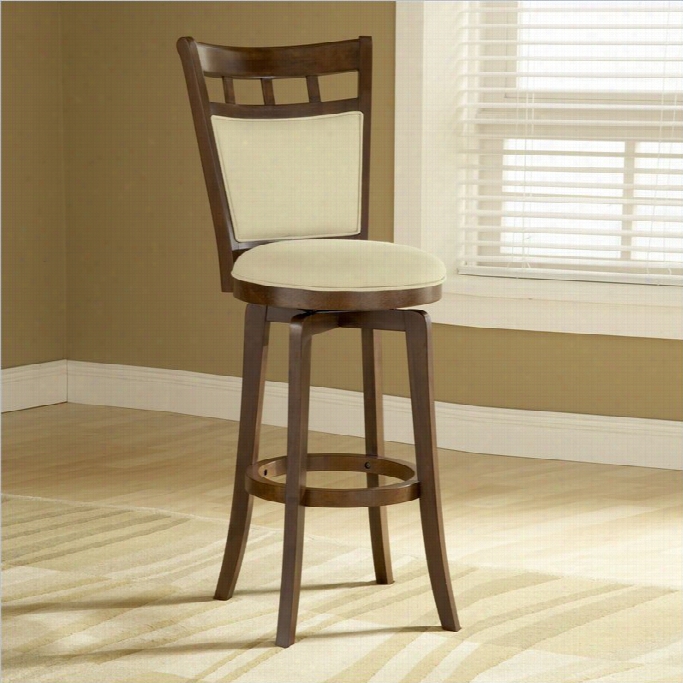 Hillsdale Jefferson 30 Swiveel Reckoner Bar Stool In  Brown Cherrry