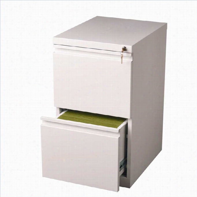 Hirsh Industries 2 Drawer Mobile File Cabinet N White