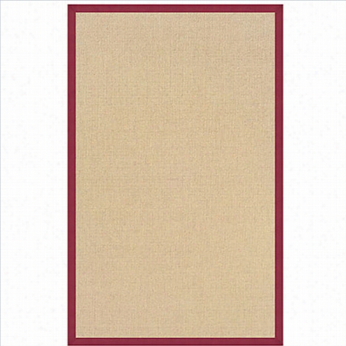 Linon Athena Cotton Rug In Natjral And Red-1'10 X 2'10