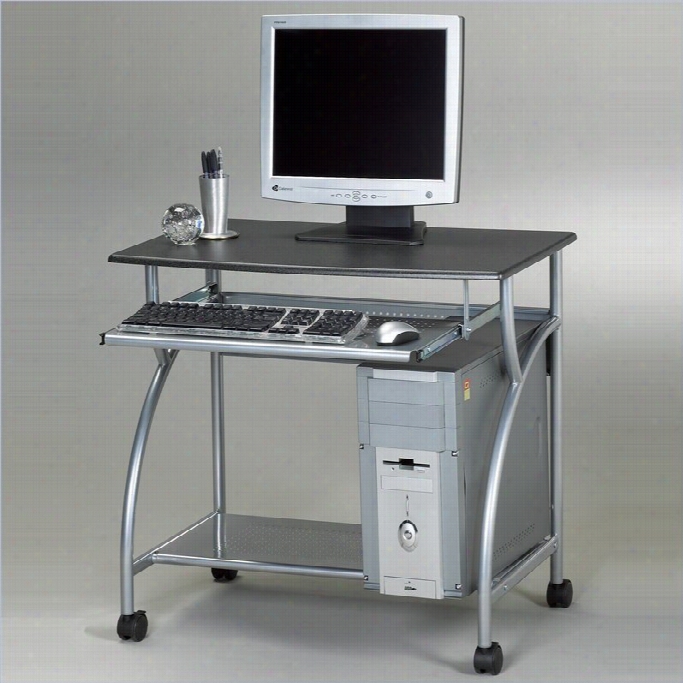 Mayline Eastwinds Argo Mobile Metal Computer Desk With Leather Piivot Arm Chai