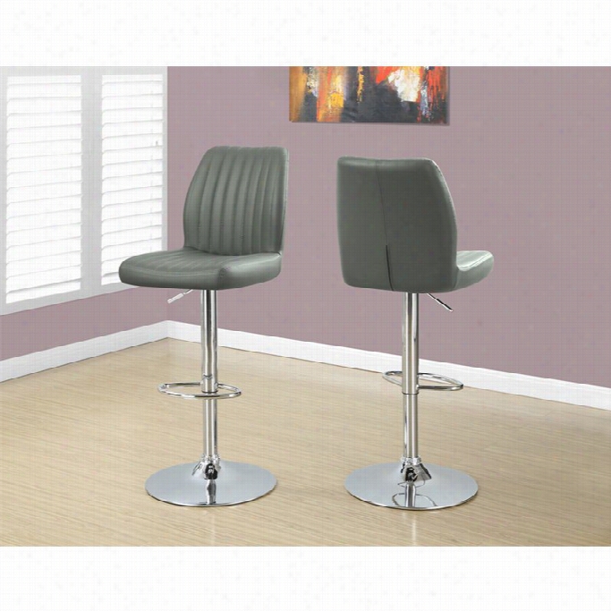 Monarch 26 To 31 Quilt Back Bar Stool In Grey And Crome (set Of 2)