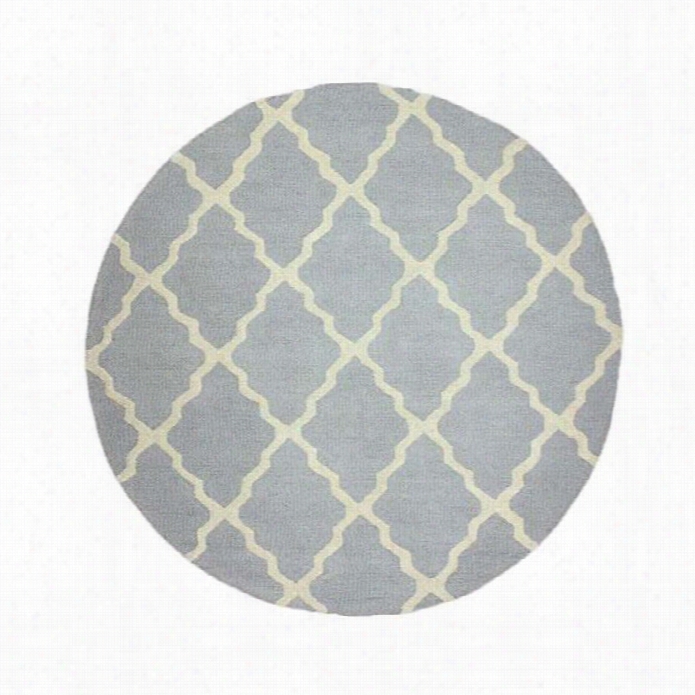 Nuloom 6' X 6' Hand Hooked Marrakech Trelliis Round Rug In Lighhtt Gray