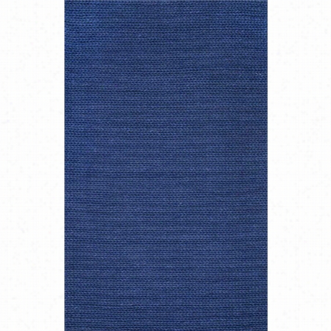 Nuloom 6' X 9' Hand Woven Chun Ky Woolen Cable Rug In Navy
