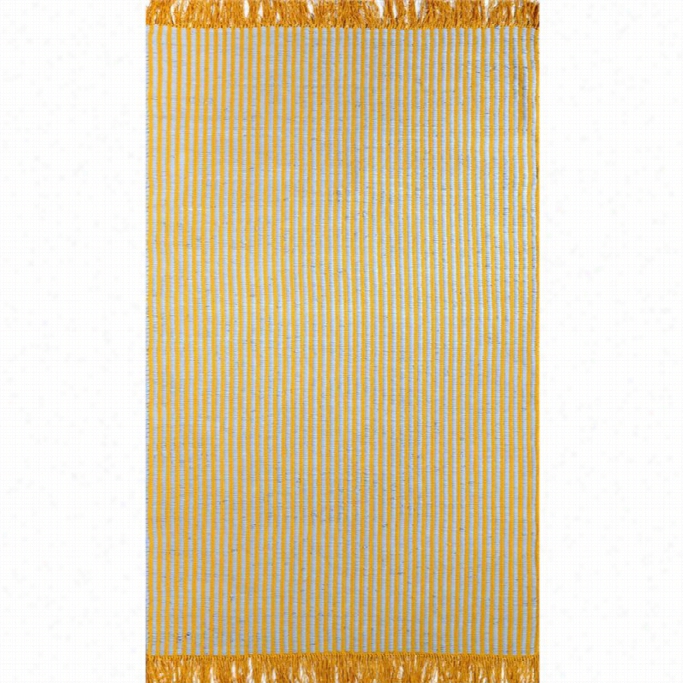 Nuloom 7' 6 X 9' 6f Latweave Striped Eula Rug In Yellow