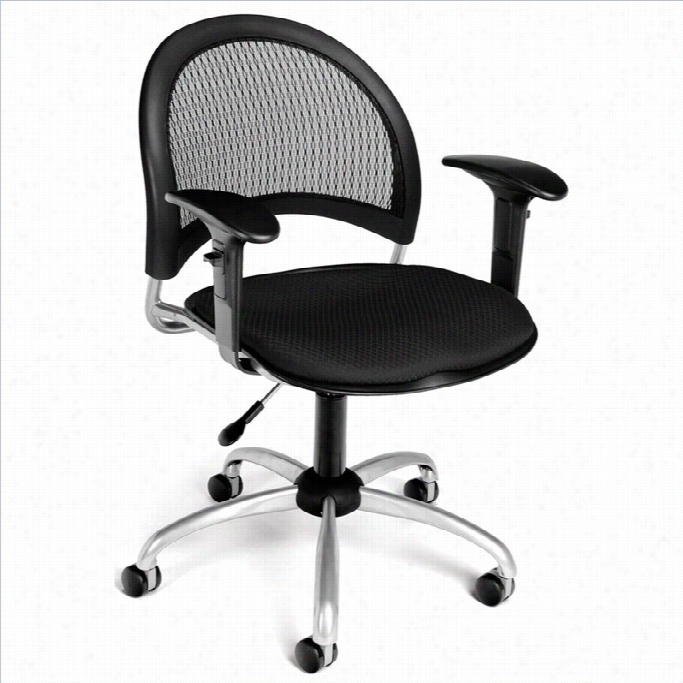 Ofm Moon Swivel Office Chair With Arms In Black
